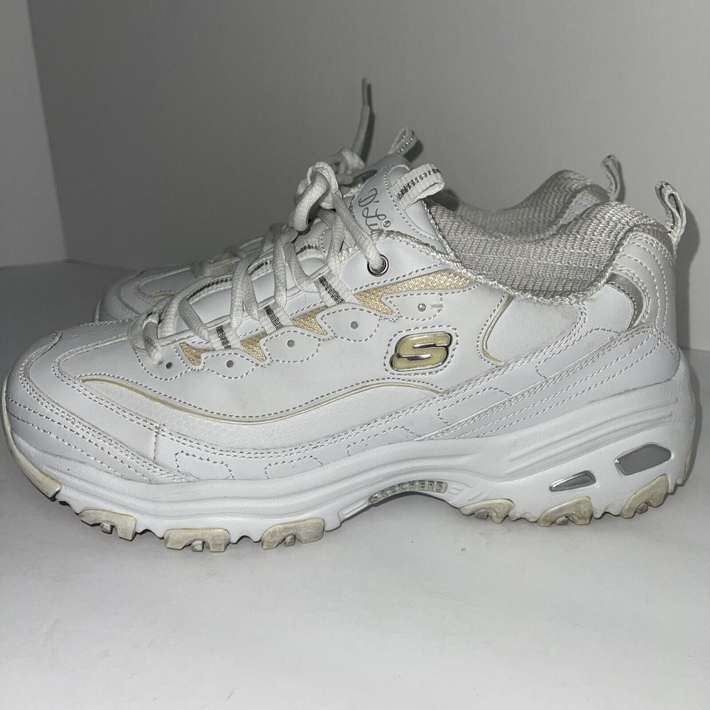 Skechers Womens‎ D Lites Fresh Start 11931 White Casual Shoes Sneakers Size 9.5